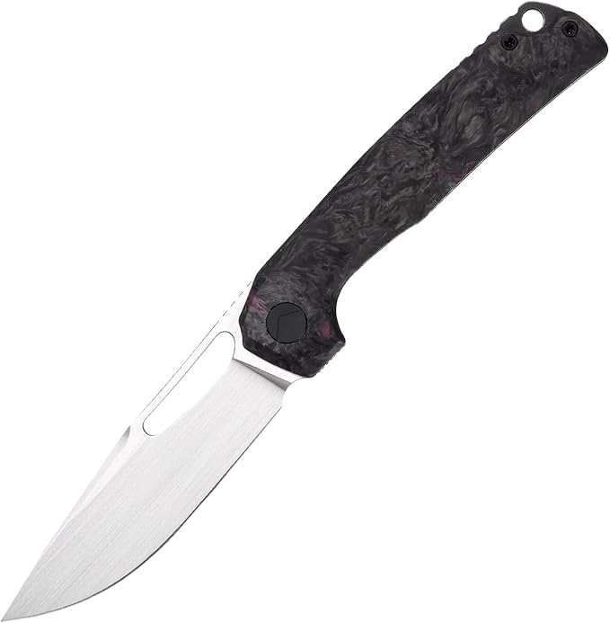 Pocket Knife 3.5 M390 Blade Folding Knife Hunting Knife Survival Knife with Pocket Clip EDC Knives for Hunting Camping Survival Outdoor Fishing Hiking (Purple&ampBlack)