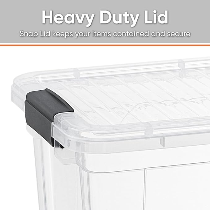Superio Clear Storage Boxes with Lids 8.75 Quart Plastic Container Bins for Organizing Stackable Crates BPA Free Non Toxic Odor Free Organizers for Home Office and Dorm 6 Pack