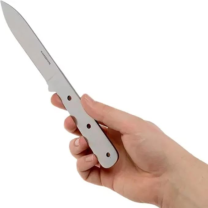 Condor Tool &amp Knife Kephart Blade Blank - 1075 High Carbon Steel - Knife Blanks with a Polished Finish - Product is Sold Without Sheath - 4.5 in Blade - 3.5oz