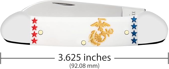 Case XX Knives USMC Canoe 13205 Smooth White Delrin Stainless Steel Pocket Knife