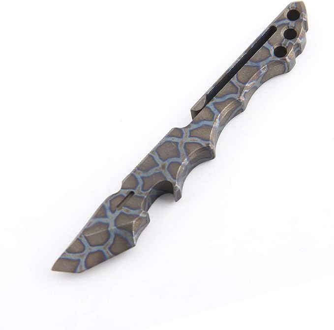 Titanium Pry Bar EDC Multi Tool with Bottle Opener Box Opener Clip Function (Multicolor)
