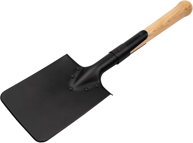 Boker Plus® Shovel M1874 - German Field Spade with Wooden Handle - Army Short Spade Based on Historic Pioneer Spade - Short Outdoor Shovel with Bag for bushcraft Camping and Survival Equipment