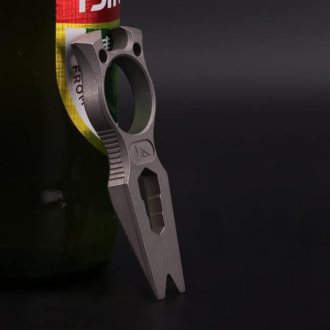 Hamans Pry Bar Multi Tool Titanium with Wrench Bottle Opener Pry Bar Function Mini Portable