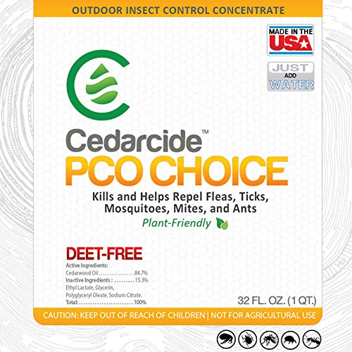 Cedarcide Outdoor Lawn and Garden Kit (Large) Includes PCO Choice Cedar Oil Bug Killing Concentrate Gallon and Pure Cedar Granules | PCO Kills and Repels Fleas Ants Mites &amp Mosquitoes