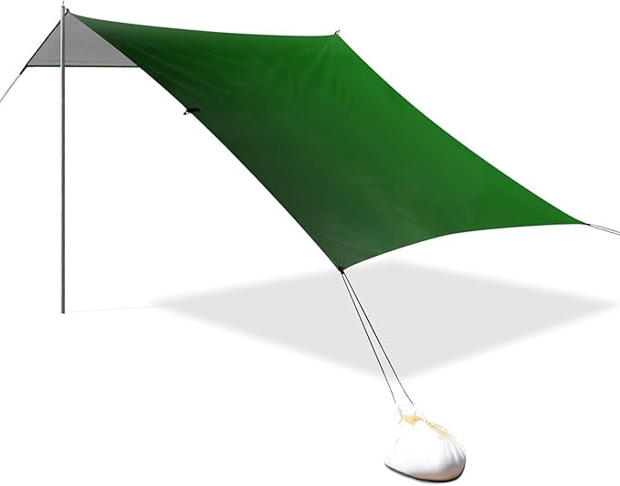 Green Deep Gradient Beach Tent UPF50+ Waterproof Large Portable Sun Shelter with Sand Pockets for Camping Fishing Backyard Fun