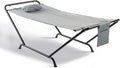 ONCLOUD Freestanding Hammock with Stand 600LBS Heavy Duty Outdoor Hammock Cofy Outdoor Hammock with Stand Hammock Bed for Yard Deck Patio Hammock with Soft Pillow &amp Storage Bag (Grey)