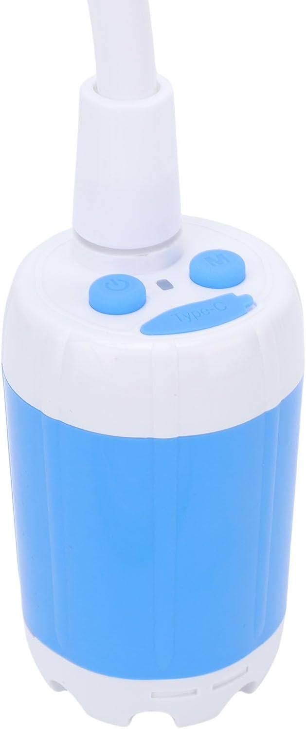 Portable Shower Pump 4000mAh Rechargeable Outdoor Camping Shower Head Sprayer with Mounting Rack Suction Cup Hook for Hiking Travel (Blue)