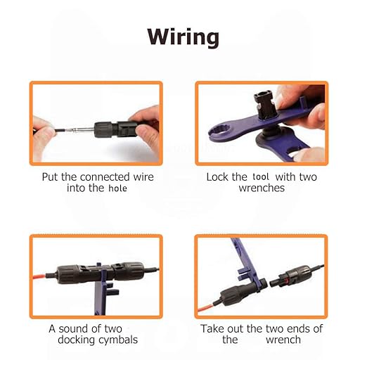 Solar Panel Crimping ToolCrimping Tool Kit with 10PCS Connectors and 2PCS Spanner Wrench and 2PCS Y Solar Connectors and Solar Wire Crimping Tool for PV Cable