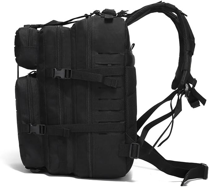 Outdoor Sports Pack Hiking Bag Tactical Rucksack Camo Knapsack Combat Camouflage Tactical Molle Backpack - Black