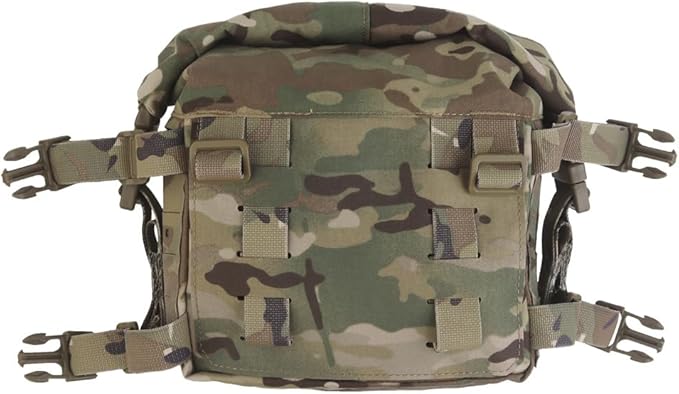 Tactical Chest Rig Expansion PackLarge Capacity MOLLE Admin Open Top PouchWaist Bag Expansion Pack for Split Chest Pack