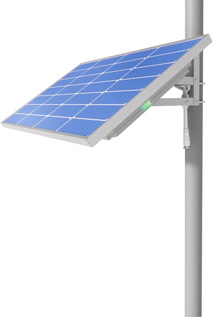 LINOVISION 4-in-1 Solar Power System with 80W Solar Panel 12V 40A Lithium Battery Charge Controller RS485 Monitoring IP66 Waterproof for Security Cameras and IoT Devices