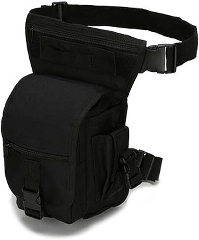 Drop Leg Bag for Men Tactical Metal Detecting Thigh Pack Tactical Drop Leg Bag Utility Pouch (Black)
