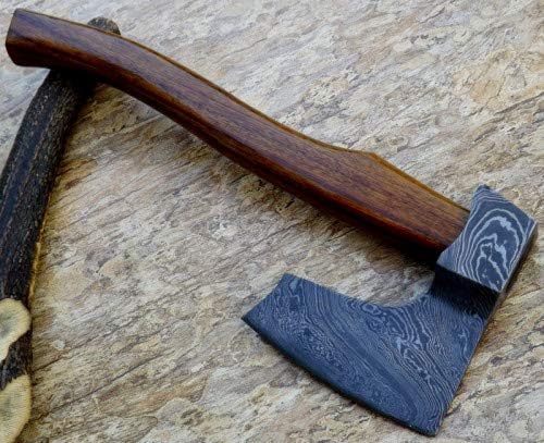 Axe Damascus Steel 15 Rose Wood Handle Axe/Hand Forged Woodsman Axe