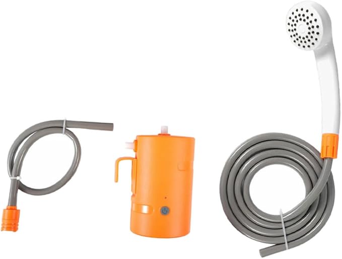 Abaodam 1Set Shower with Lighting for Camping Rechargeable Outdoor Shower for Travel and Pet Cleaning Compact and Easy to Carry Orange