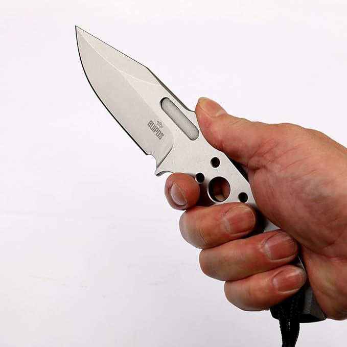 BD05 Fixed Blade Knife 14c28n Steel Blade All-in-one handle full handle EDC tool straight knife for work camping hunting (One-piece steel white)