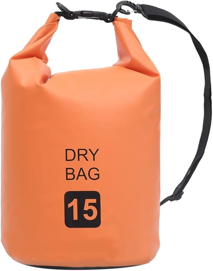 SKM Dry Bag Orange 15 L PVC (Weight-1KG)