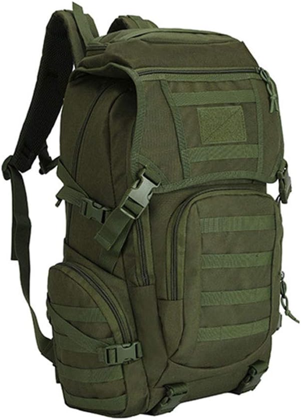 Outdoor Sports Pack Hiking Bag Tactical Rucksack Camo Knapsack Combat Camouflage Tactical Molle 50L Backpack - Green