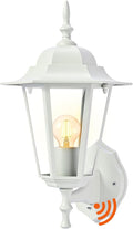 Dusk to Dawn Outdoor Wall Light 14.38 White Exterior Garage Lighting Fixtures Outdoor Porch Light Wall Mount Modern Outside Wall Lantern Sconce Sensor Dusk Dawn Light for House 1 Pack E26 Base