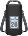 Waterproof Dry Bag 2pcs 5L/10L/15L/20L/30L Outdoor Sport PVC Waterproof Storage Dry Bag for Canoe Kayak Rafting Swimming Travel Kit Sack Backpack for SwimmingBoating(Black 20L)