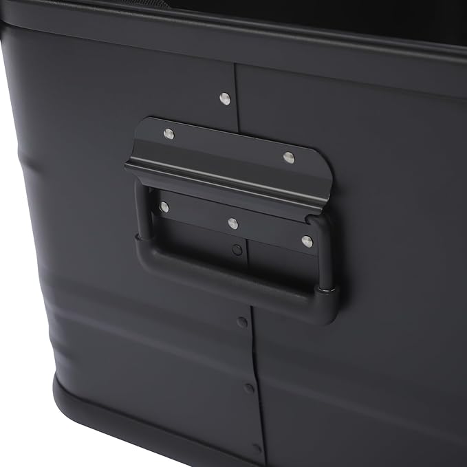 Aluminum Camping Storage Box 13.21 Gal Metal Cargo Case Stackable Box Aluminum box for Logistics Storage Transportation Camping Outdoor Activities Military Purposes (Black 50L/13.21Gal)