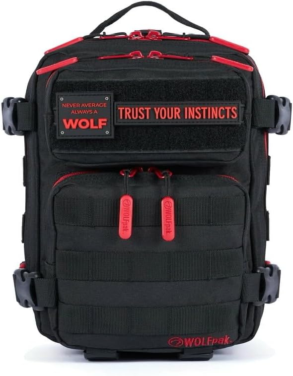 WOLFpak 9L Mini Tactical Backpack (Red Wolf) | Compact Small Everyday Carry Bag for Gym School Travel | Durable Water-Resistant Daypack with Molle System and Patch Panel