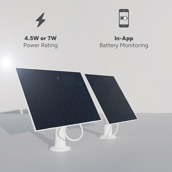Lorex Solar Panel for Battery-Operated Cameras | 4.5 Watt | USB C and Micro-USB Adaptor | High-Efficiency | Non-Stop Power | Weatherproof | Flexible Setup