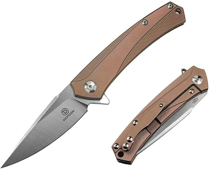 DEFCON Jungle Knife Series D2 Blade Titanium EDC Folding Pocket Tactical Knife