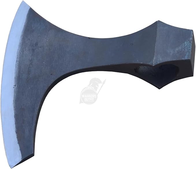 Hand Forged Medieval Viking Axe Head- Camping Hatch Tamahawk Hunting Axe Carbon Steel Throwing Axe (Black)