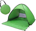 Pop Up Beach Camping Tent UPF 50+ for Uv Sun Protection Waterproof Sun Shades Beach Umbrella for Family for Outdoor Patio Fishing Picnic Pool Parties (Green)