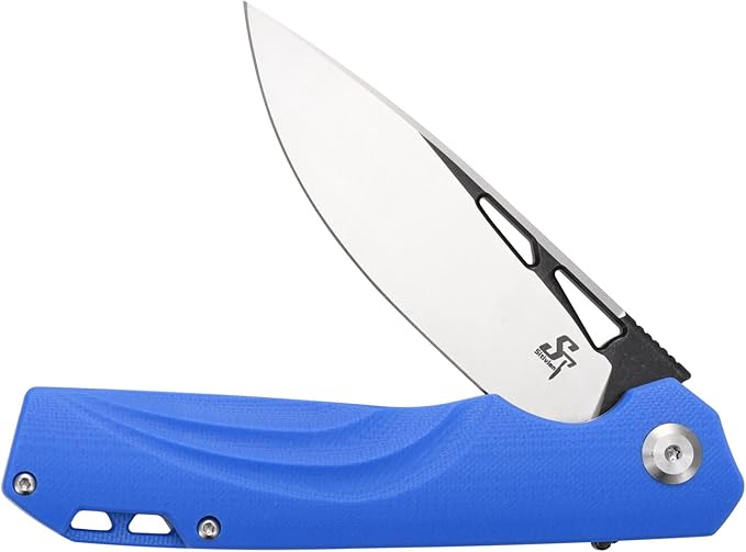 Sitivien ST141 Folding KnifeD2 Steel Blade G10 Handle Pocket Knife EDC Tool Knife for Survival Hiking Camping Fishing(Blue)