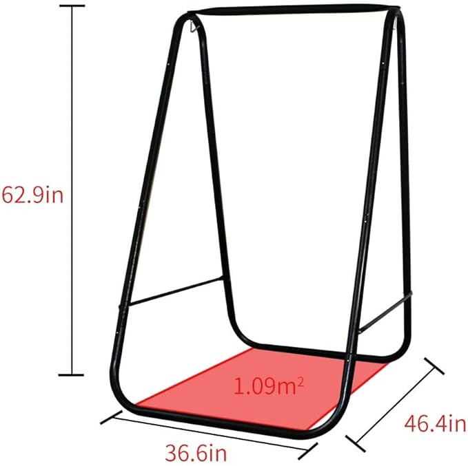 Hammock Chair Stand with Large Hanging Padded Indoor SwingEasy to Assemble Sturdy Hammock Chair with StandMAX Capacity up to 500 LBSHeavy-Duty Steel Hammock Stand for Indoor Outdoor(White)