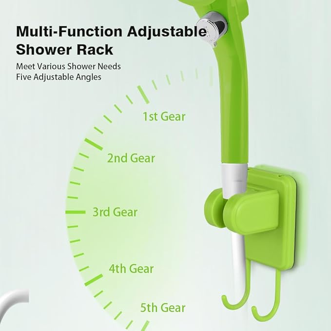 EVTSCAN Portable Camping Shower Pump RV Outdoor Shower KIT with Full Screen Display Adjustable for Backyard