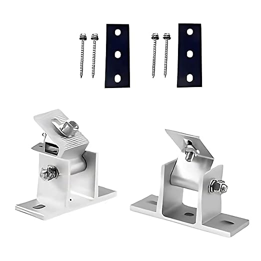 1 Set Adjustable Solar Panel Tilt Mount Brackets 15-30° Aluminum Alloy Solar Mounting Brackets for Flat Surfaces RV Roof Boat