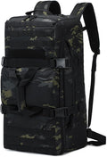 Tactical Duffel Backpack Military Waterproof handbags Large Capacity Mountaineering Luggage Hiking Camping Bag Outdoor (CP Color 12.2 L x25.2 H x 10.3 W)