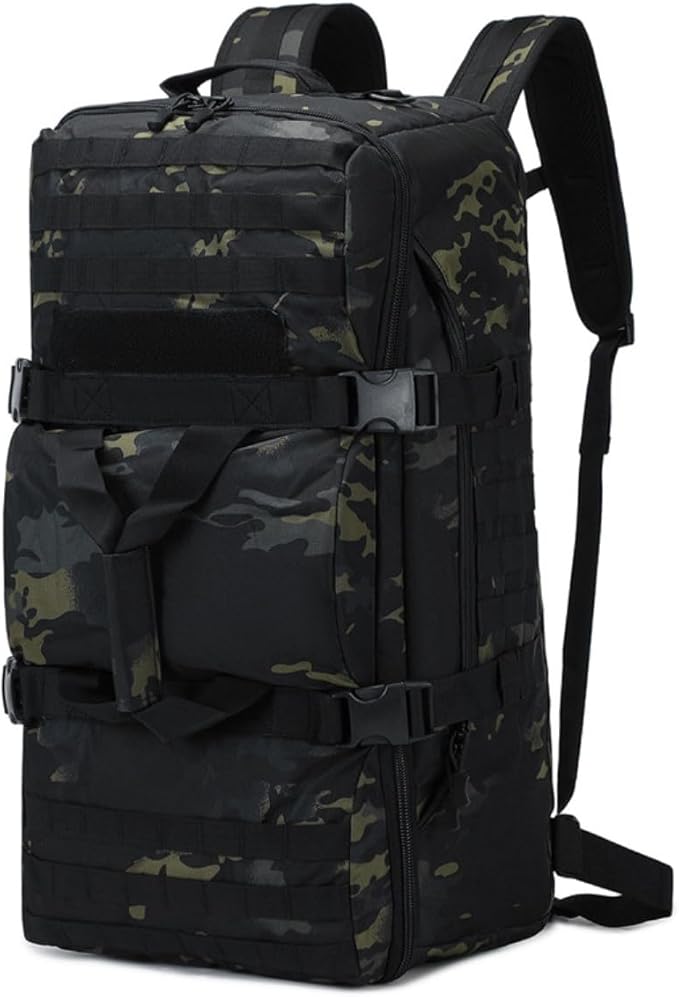 Tactical Duffel Backpack Military Waterproof handbags Large Capacity Mountaineering Luggage Hiking Camping Bag Outdoor (CP Color 12.2 L x25.2 H x 10.3 W)
