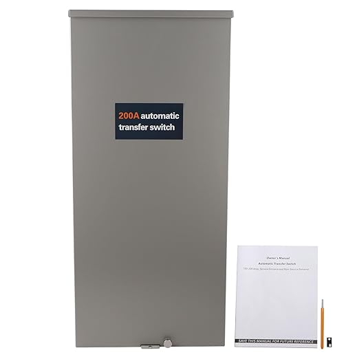 200 Amp Automatic Transfer Switch w/Power Management 120/240V Replacement for Generac RXSW200A3 for Indoor and Outdoor UseSingle Phase Transfer Switch NEMA 3R Aluminum Enclosure