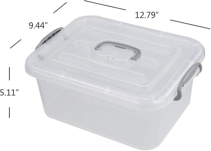 2 Packs Storage Bin with Lid 8 Liter Plastic Box Set