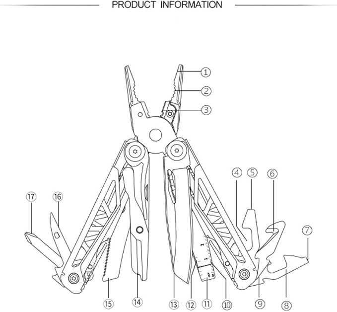 Multi-Purpose Pocket Knife Pliers Kit Durable Stainless Steel Multi-Plier Multi-tool for Survival Camping Hunting (black)