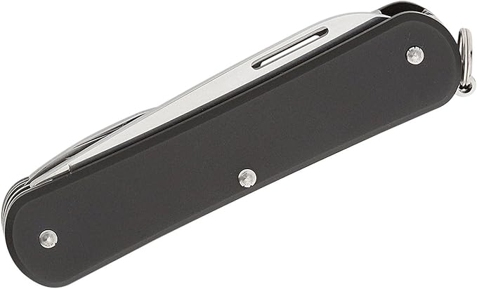 Fox Knives Vulpis FX-VP130-F4 Slipjoint Folding Knife 4-in-1 Multitool 2.17in Blade Bottle Opener Can Opener Flat Head Screwdriver Scissors - Compact Versatile Minimalist Pocket Knife (Black)