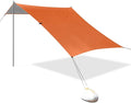 xigua Orange Beach Tent Sun Shelter with Carrying Bag - Silver Coated Oxford Fabric Beach Canopy for Beach Camping Fishing - Includes Windproof Ropes Sandbags &amp Stakes