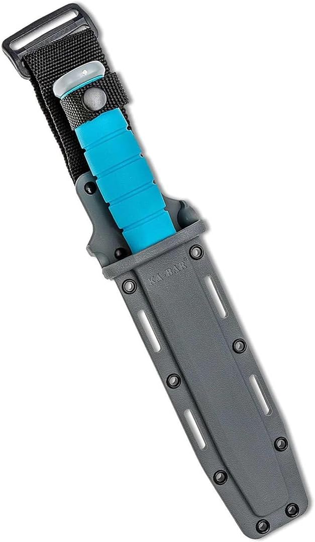 KA-BAR 1313SF Ussf Space-Bar Knife Blue Kraton G Handle Gray Hard Sheath Straight Edge