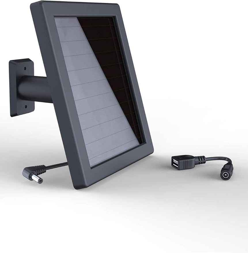 Solar Panel Compatible with HTZSAFE Solar Wireless Outdoor Motion Sensors - Amorphous Silicon Solar Panel Continuous Power Supply Even in Rainy or Cloudy Days-Waterproof IP65Adjustable Mount