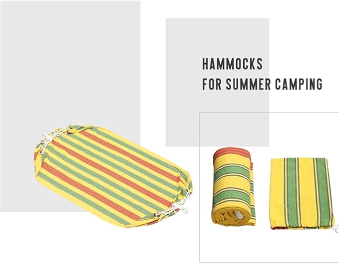 Portable Hammock 280X100cm Portable Outdoor Camping Hammock Single Widening Swing Thick Canvas Anti-Rollover Hanging Chair for Backpacking Beach