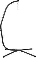 Masyardi Hammock Chair Stand Only Heavy Duty Steel C-Stand with Spring Hook Max Load 300lbs for Indoor Outdoor Black