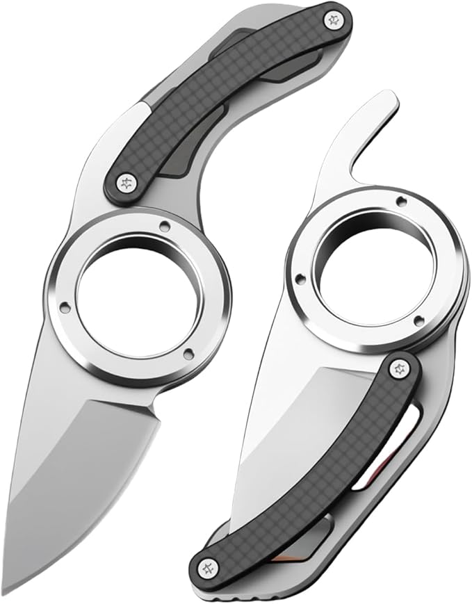 XTL Mini EDC Folding Utility Knife with 5Cr15 Steel Blade and Loop G10 Handle Compact Pocket Knife for EDC Outdoor Camping Hiking Christmas Stocking Gift for Men Women (1)
