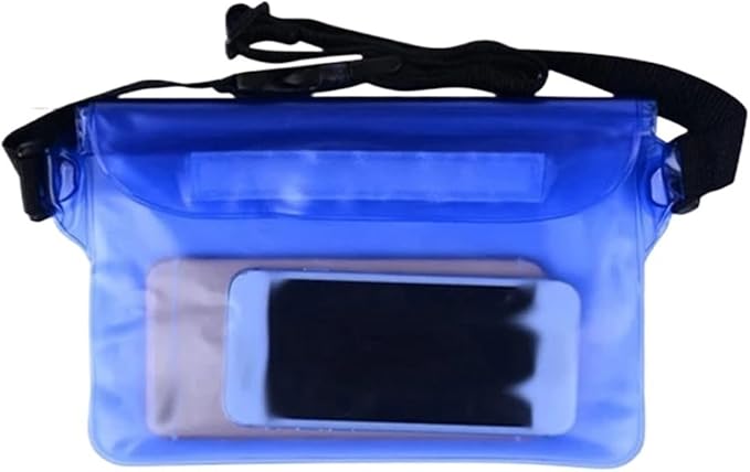 Waterproof Dry Bag Waterproof Swimming Diving Bag PVC Beach Drifting Diving Waist Pack Shoulder Bag Underwater Mobile Phone Case Outdoor Dry Bag for SwimmingBoating(Blue)