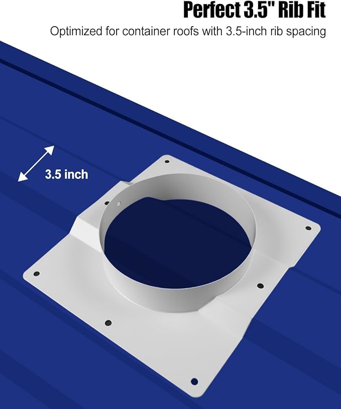1 Pcs 8 Inch Container Roof Vent Adapter for Whirlybird Turbine Multifunctional Roof Ventilation System Adapter Compatible with Conex Container Vent and Solar Roof Fan
