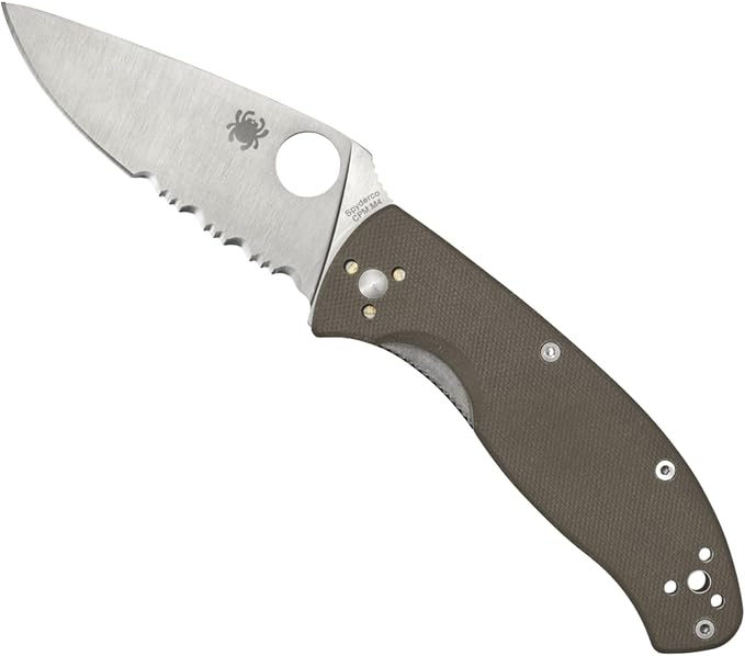 Spyderco Tenacious Folding Pocket Knife with 3.3 CPM M4 Steel Blade and G-10 Handle - EDC Knife for Men and Women Perfect for Hunting Tactical Camping Survival - CombinationEdge - C122GBNM4PS