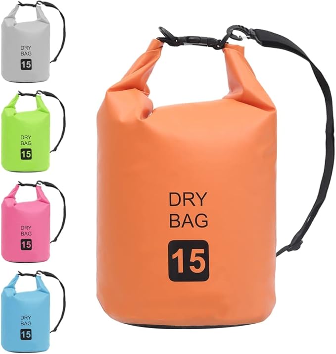 SKM Dry Bag Orange 15 L PVC (Weight-1KG)