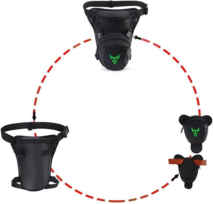 Hebetag Motorcycle Drop Leg Bag Oxford Thigh Waist Pack for Men Women Outdoor Travel Hiking Cycling Tactical Sports Bum Hip Fanny Belt Bag Cell/Mobile Phone Purse Pouch Pack